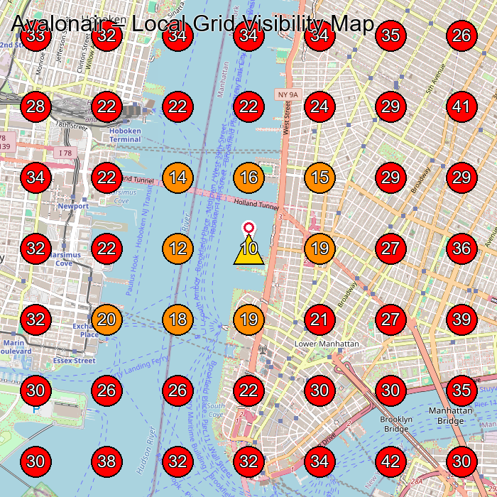 Avalonair GeoGrid visibility map for Air Conditioning Contractor in New York